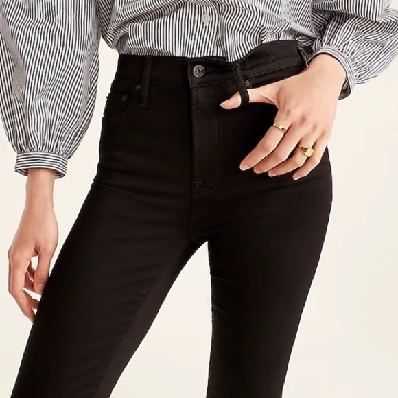J. Crew 10" Highest-Rise Toothpick Jean in True Black Stretchy Size 28 - Picture 2 of 12